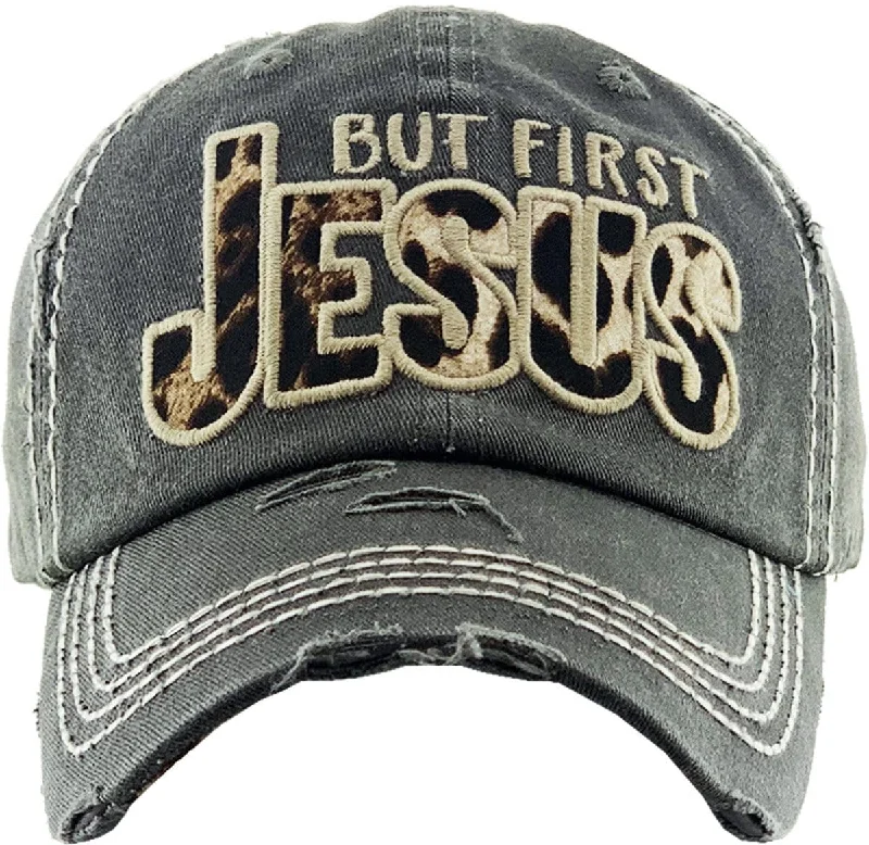 KBV1342 "Butt First Jesus" Vintage Washed Baseball Cap