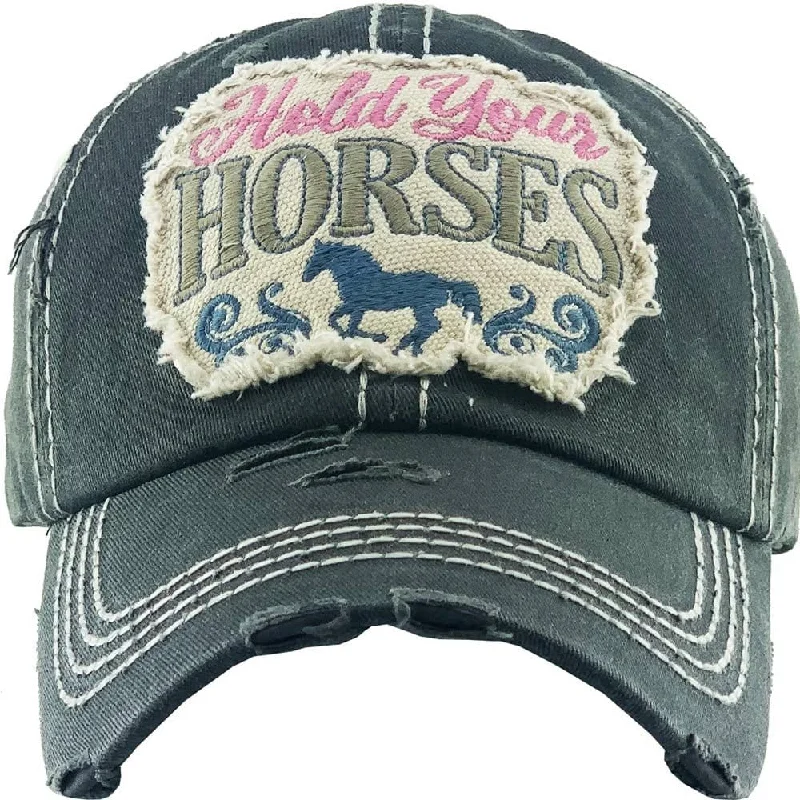 KBV1345 "Hold Your Horses" Vintage Washed Ball Cap