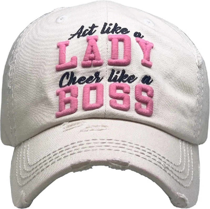 KBV1361 "Lady Boss" Vintage Washed Baseball Cap