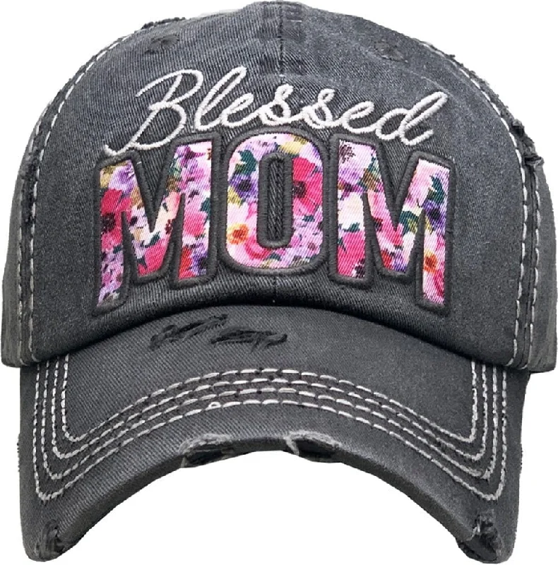 KBV1365 "Blessed Mom" Vintage Washed Baseball Cap