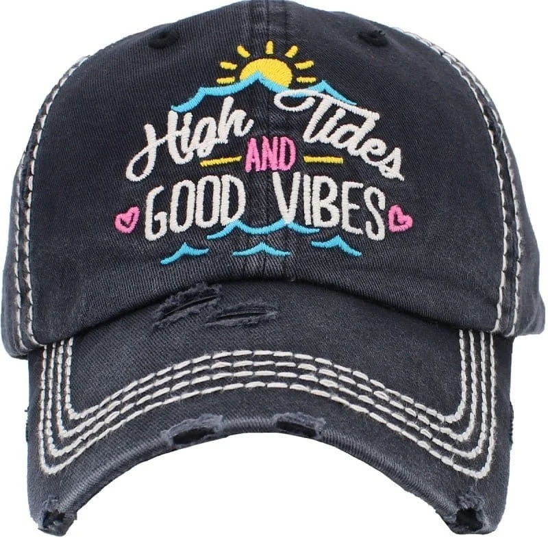 KBV1372 "High Tides and Good Vibes" Vintage Washed Baseball Cap