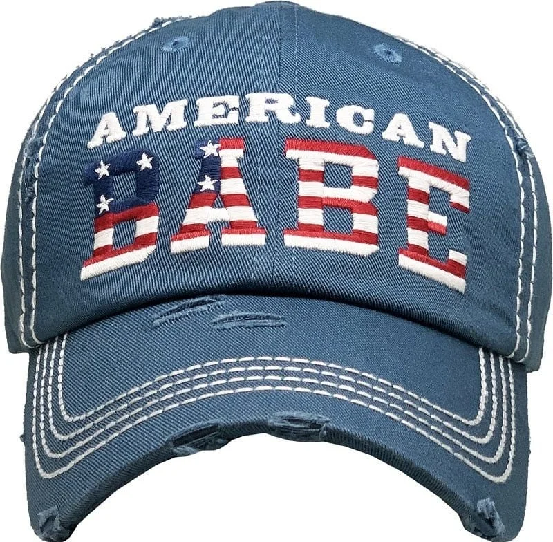 KBV1381 "America Babe" Vintage Washed Baseball Cap