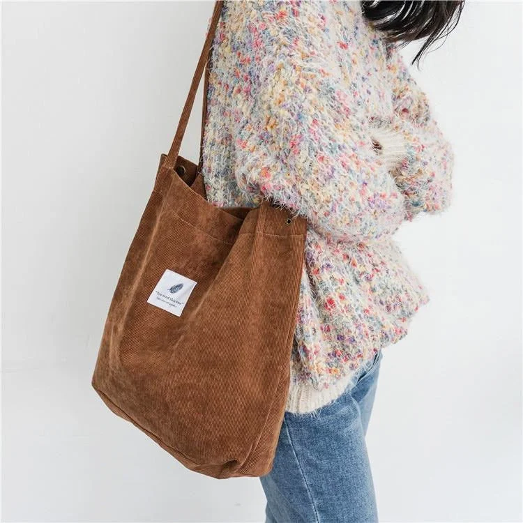 Korean Style Corduroy Tote Bag (6 Colors)