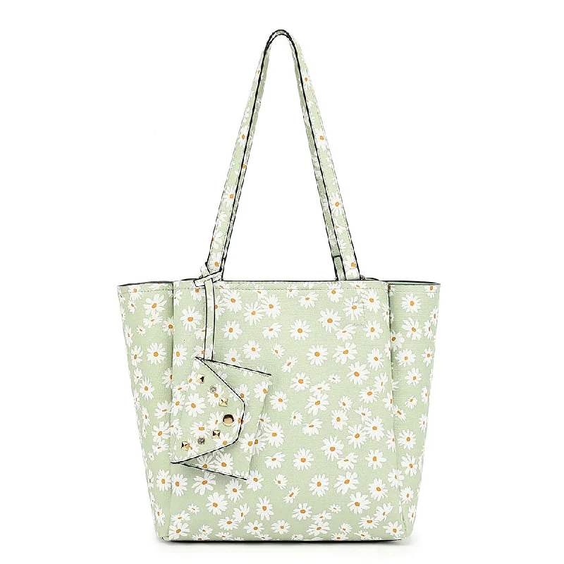 Tote Bag with Small Chrysanthemum Pattern