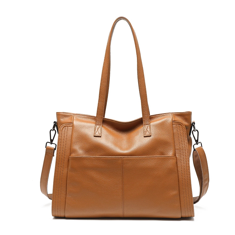 Leather Crossbody Work Tote Bag