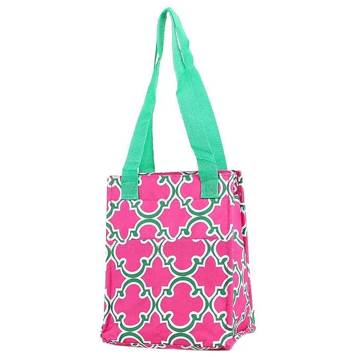 LT11-708 Quatrefoil Print Lunch Tote Bag