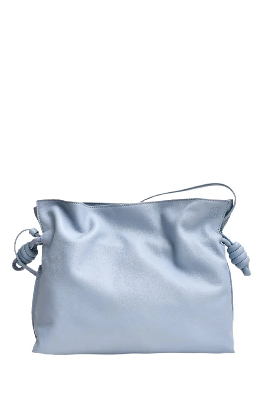 Loewe Blue Leather Large Flamenco Drawstring Crossbody Bag