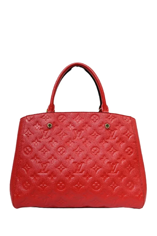 Louis Vuitton 2014 Red Empreinte Leather Montaigne BB with Strap