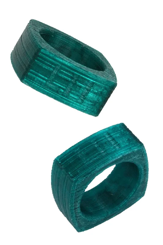 Sustainable Love Hero 3D Printed Logo Ring in Dark Green