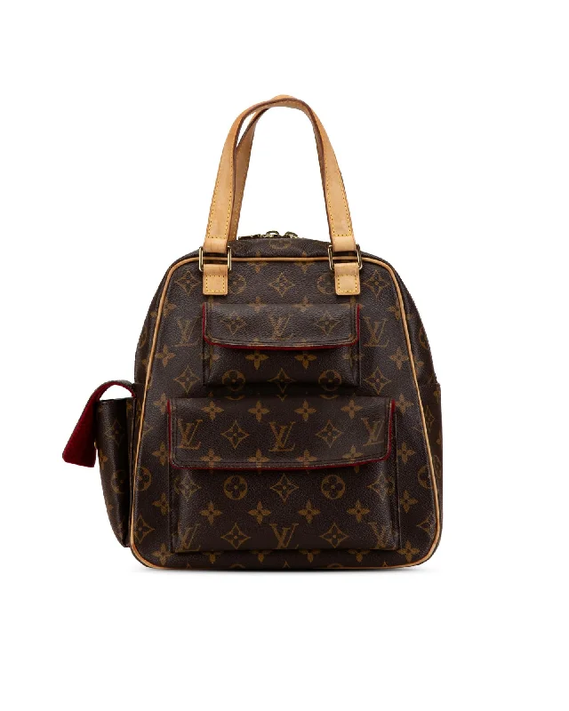 Monogram Excentri-Cite Canvas Bag with Vachetta Leather Straps and Multiple Pockets