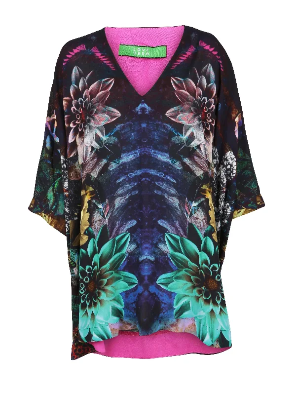 Sustainable Mini Kaftan in Dark Nature