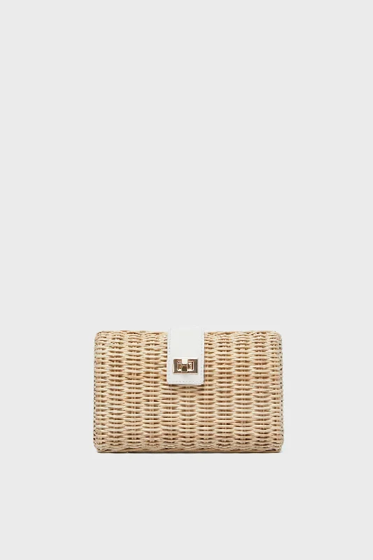 Natural and White Lou Clutch