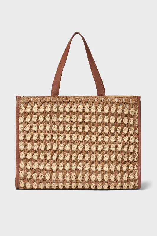 Natural Brown Crochet Pia Tote