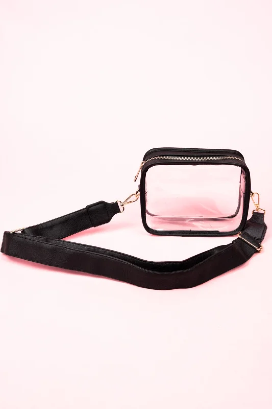 Black Strap Clear Stadium Bag