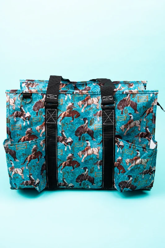 Blue Ridge Rodeo with Black Trim Large Organizer Tote