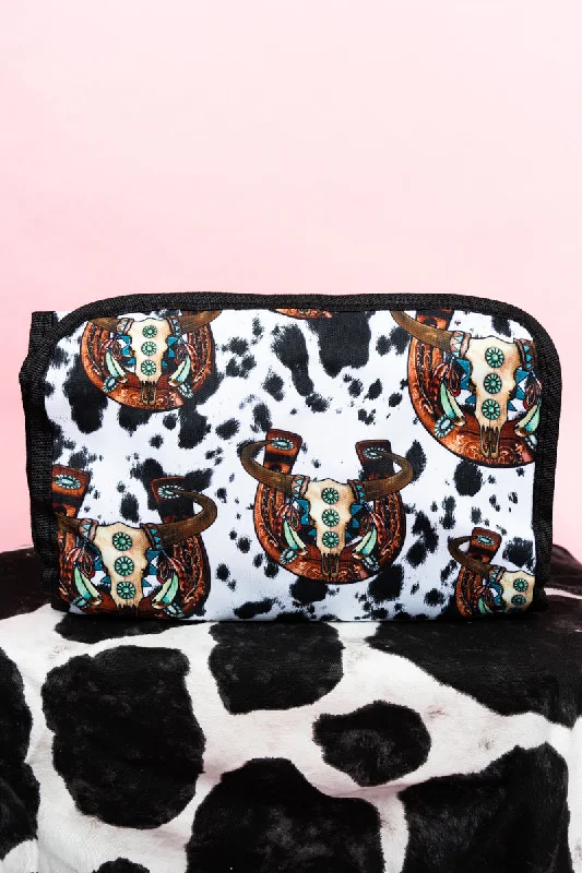 Corpus Christi Cow Roll Up Cosmetic Bag