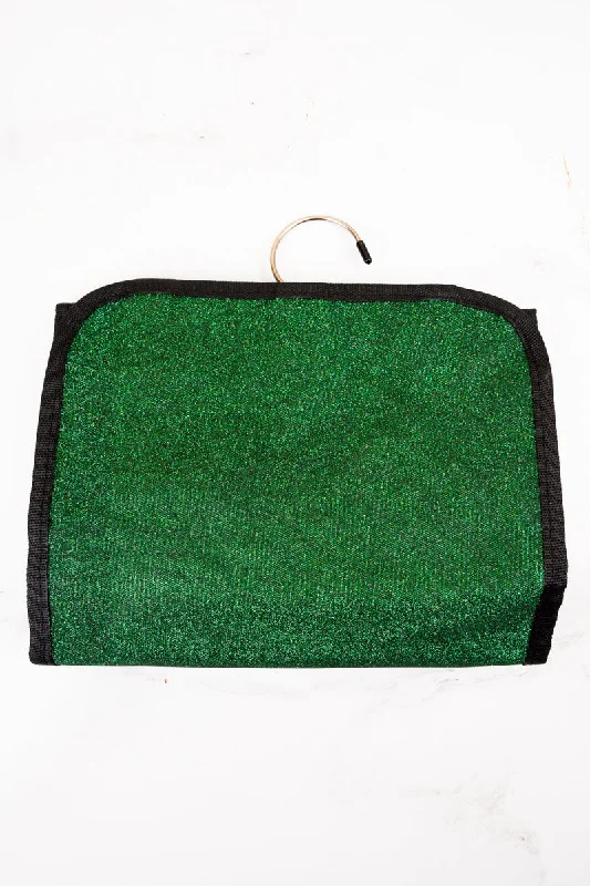 Green Glitz & Glam Roll Up Cosmetic Bag