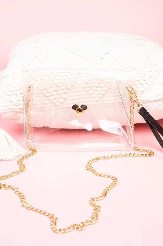 Heart Lock Clear Crossbody Bag