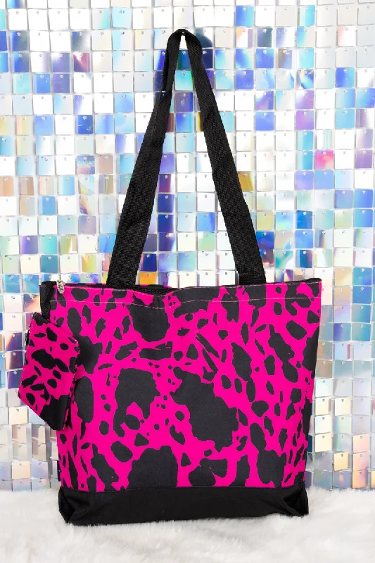 Hot Pink Milkin' It with Black Trim Tote Bag