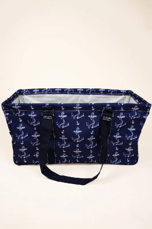 Nautical By Nature Collapsible Haul-It-All Basket with Mesh Pockets