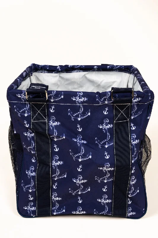 Nautical By Nature Mini Collapsible Haul-It-All Basket with Mesh Pockets