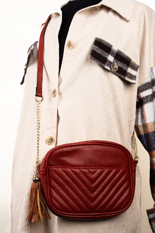 Red Faux Leather Elly Crossbody