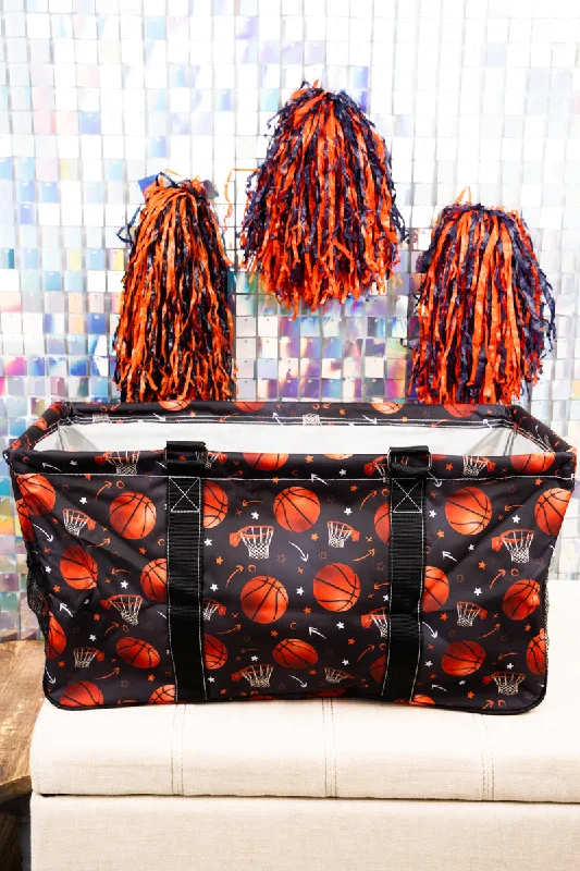 Shooting Hoops Collapsible Haul-It-All Basket with Mesh Pockets