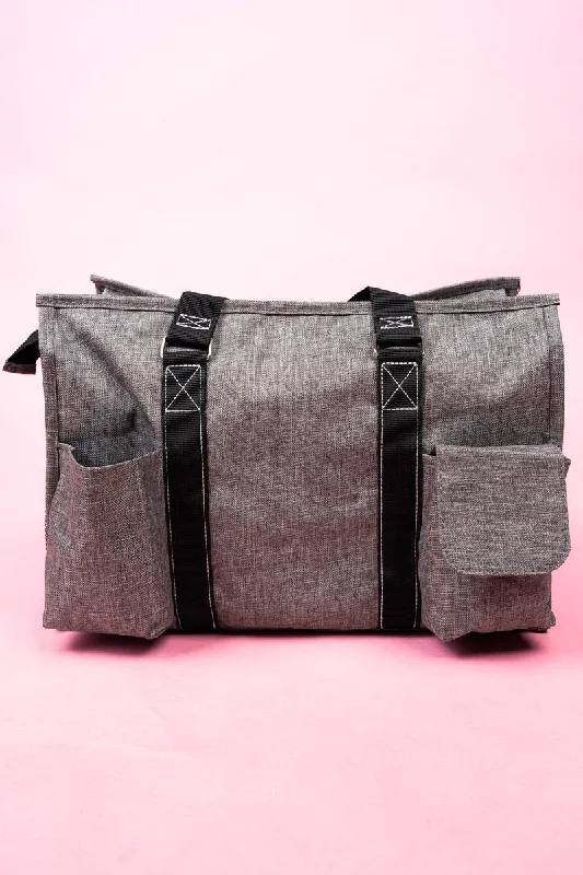 Steel Gray Crosshatch Get Organized Tote