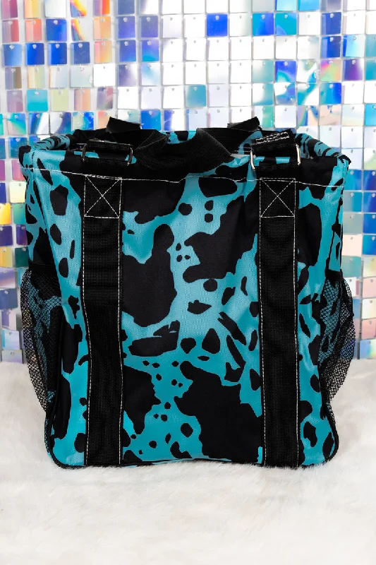 Turquoise Milkin' It Mini Collapsible Haul-It-All Basket with Mesh Pockets