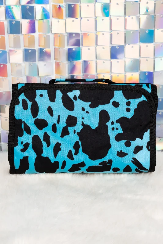 Turquoise Milkin' It Roll Up Cosmetic Bag