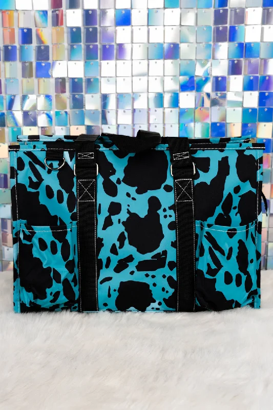 Turquoise Milkin' It Utility Tote with Black Trim