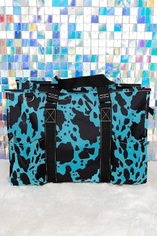 Turquoise Milkin' It with Black Trim Large Organizer Tote