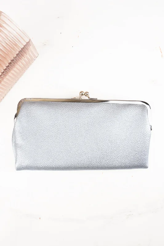 Twice as Nice Clutch Wallet in Silver