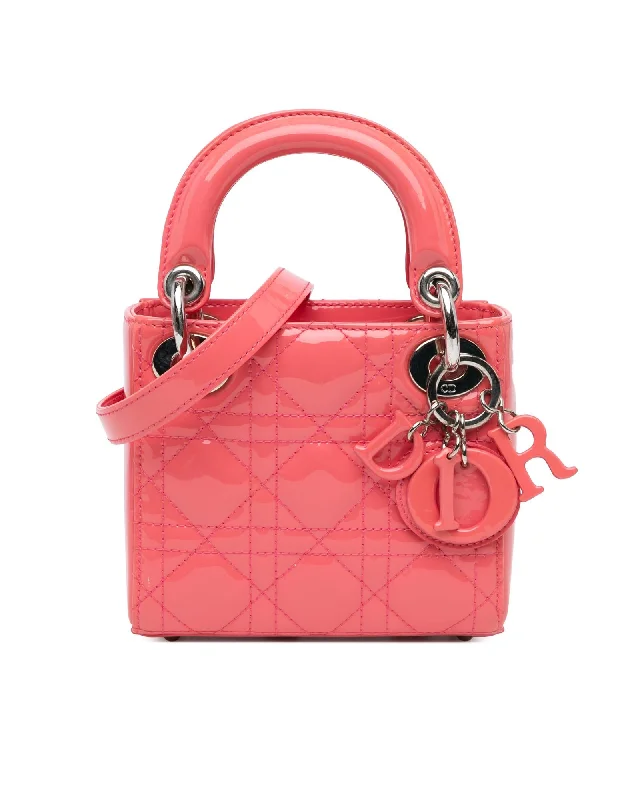 Micro Patent Cannage Quilted Leather Bag with Detachable Strap