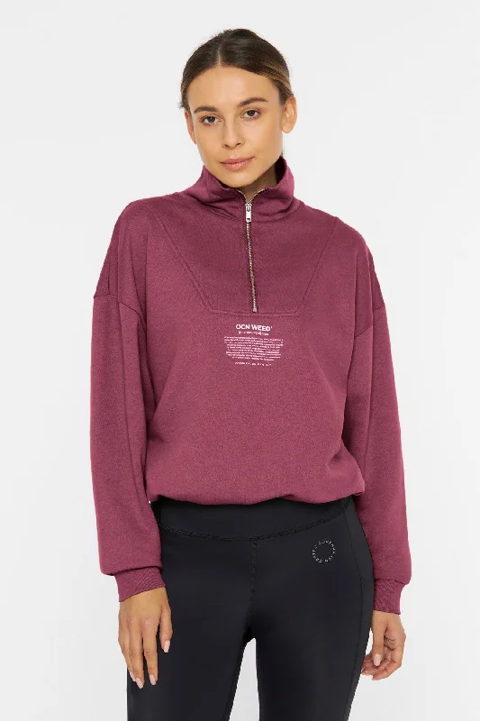 Eco-friendly OCN WEED® women's half-zip sweatshirt Deep