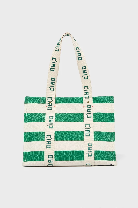 Palm Green and Natural Noemie Tote