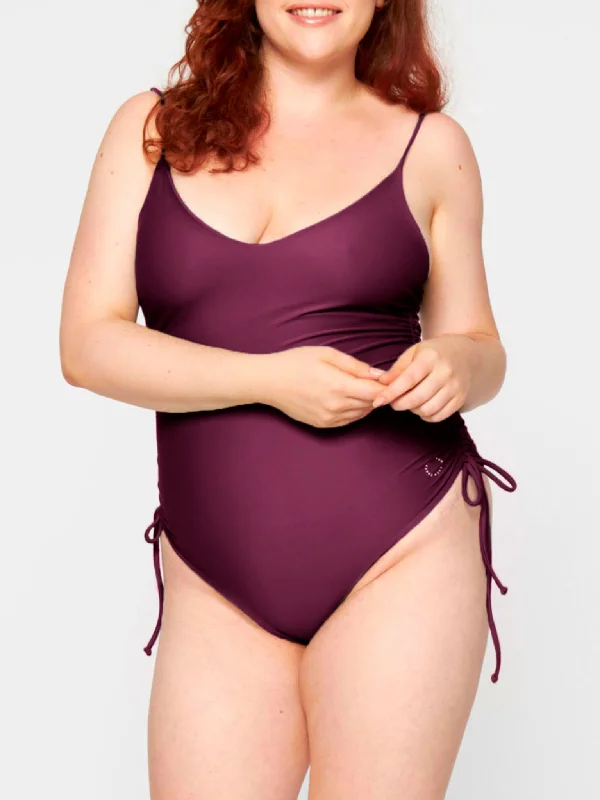 Eco-friendly Pantai adjustable Onepiece Swimsuit - Deep Red