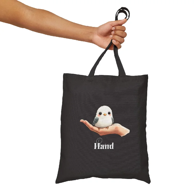 Peace in hand Cotton Canvas Tote Bag - EmpressKorea