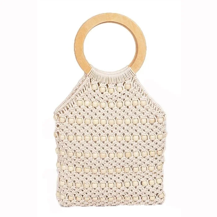 PPC6812 Ring Handled Macrame Tote