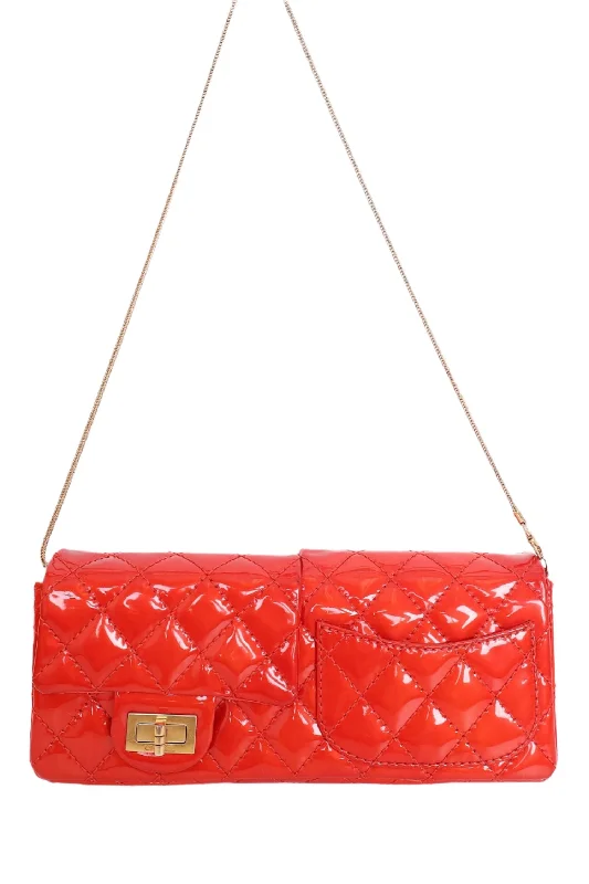 Pre-Loved Chanel™ 2008-09 Red Patent Leather Double Sided Reissue Baguette Bag