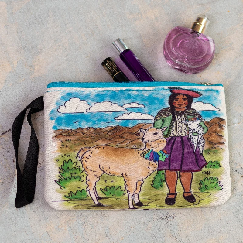 Printed Andean Landscape Wristlet with Zipper Closure - Breathtaking Home