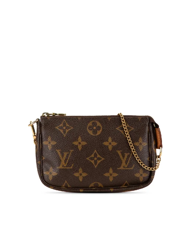 Monogram Canvas Mini Pochette with Gold-Tone Chain Strap