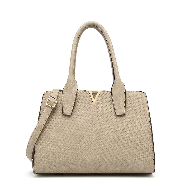 Structured Double Handle V Tote