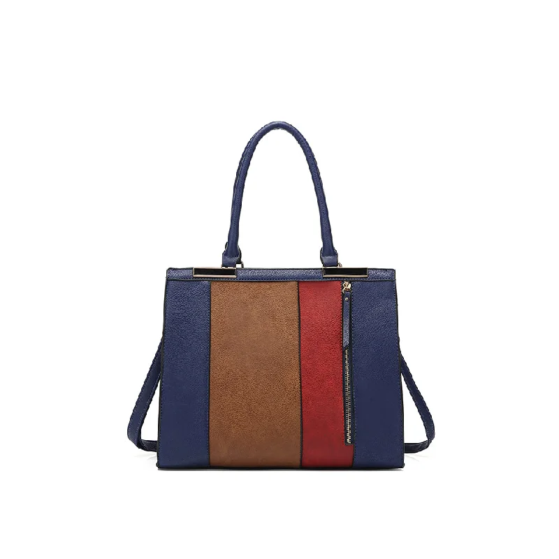 Structured Double Handle Multi-Color Tote