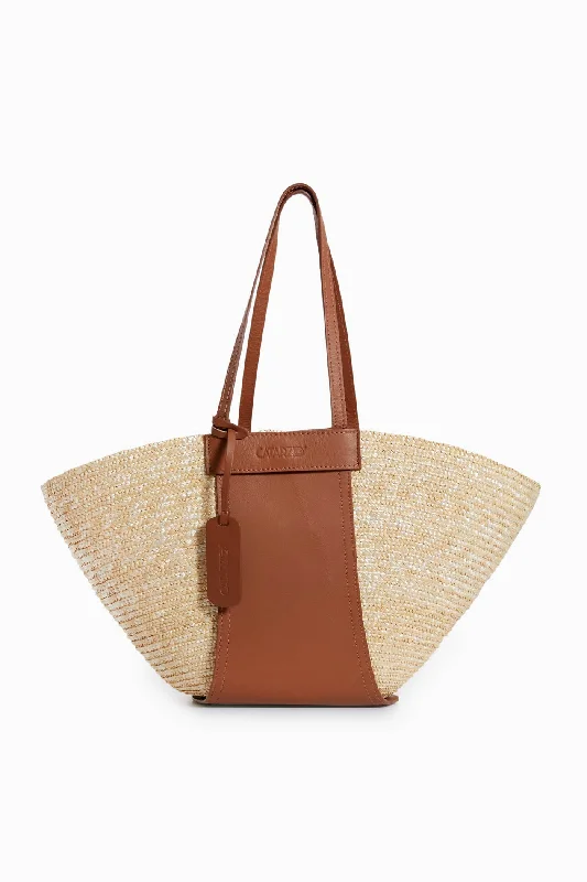 Tan Cristina Straw Tote