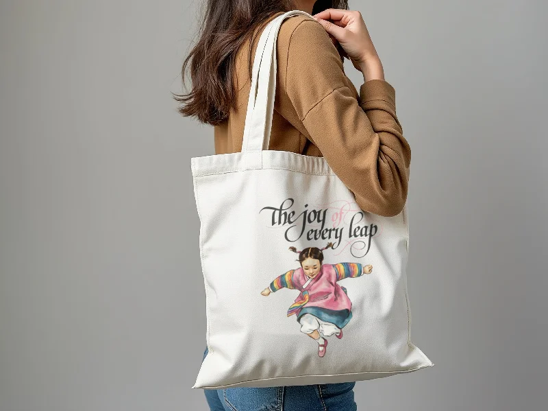 The joy of every leap Cotton Canvas Tote Bag - EmpressKorea