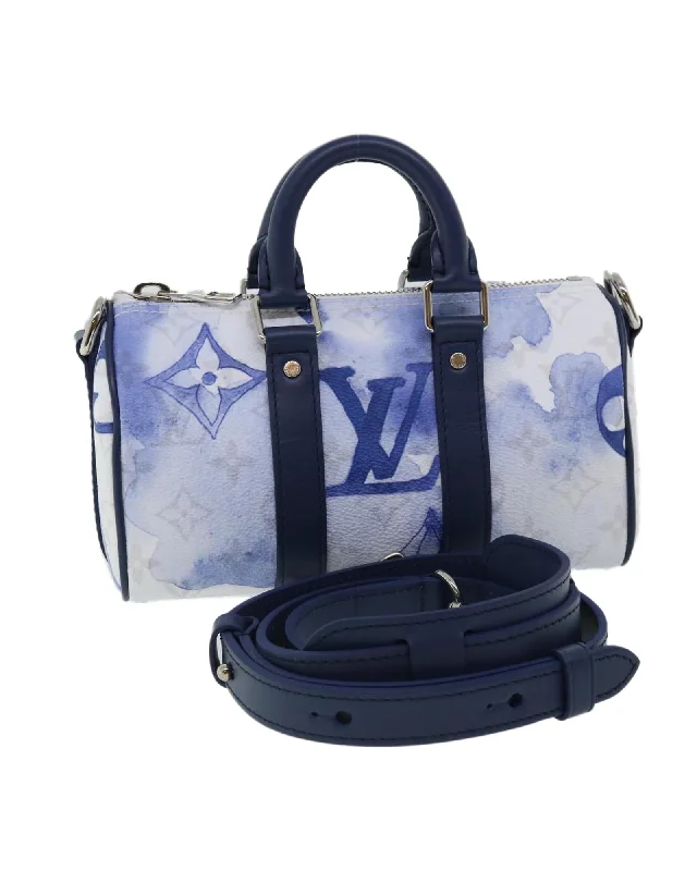 Monogram Canvas Keepall Hand Bag in Blue by Louis Vuitton