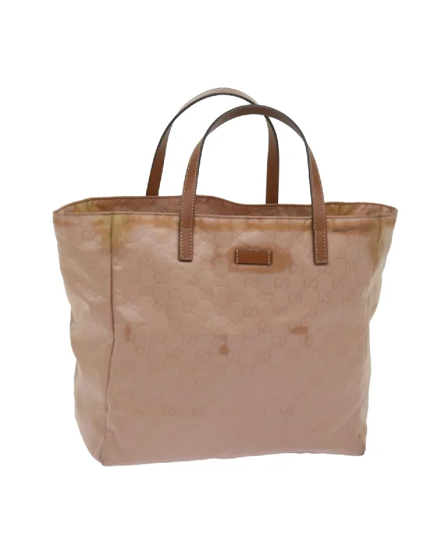 Canvas Tote Bag with GG Pattern in Beige