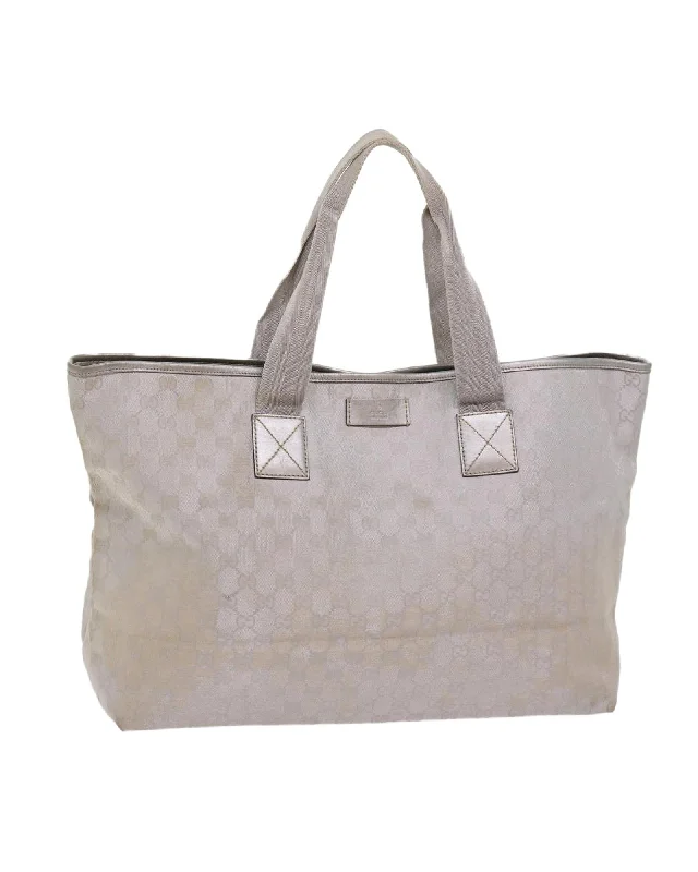 GG Canvas Silver Tote Bag with Accessory - Italian Made