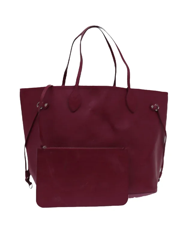 Epi Leather Neverfull Tote Bag with Pouch in Fuchsia